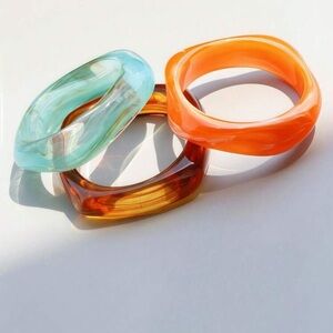 New Acrylic resin cuff bracelets 3 piece set